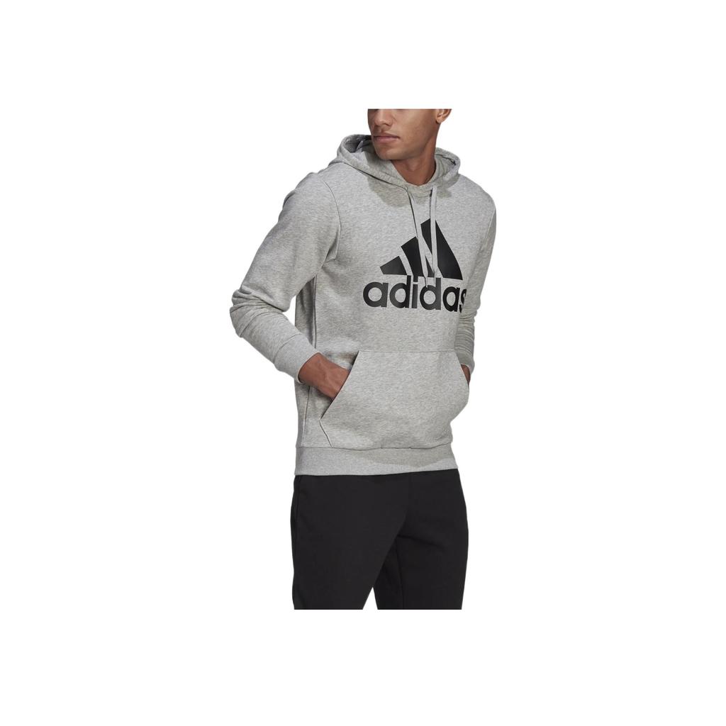 Adidas Large Logo Printed Casual Hoodie Men hoodies Gray GK9541
