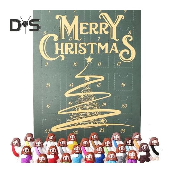 

Рождественский адвент-календарь, набор мини-фигурок Иисуса, 24 шт., крошечная кукла-статуэтка Иисуса, пасхальные яйца, наполнители, религиозные подарки для христиан C