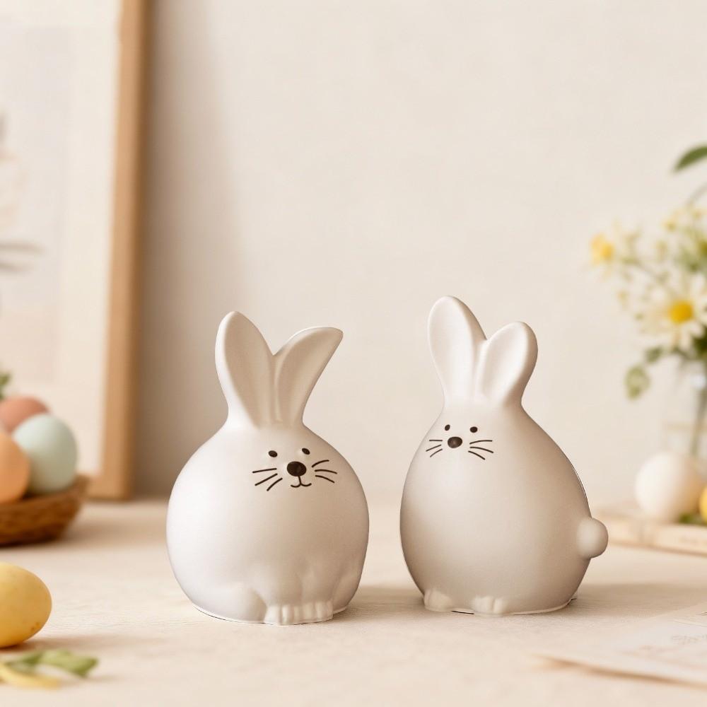Cute Easter Bunny Silicone Mold Non-Stick DIY Crafts Rabbit Candle Mold Reusable Flexible Plaster Cement Mold