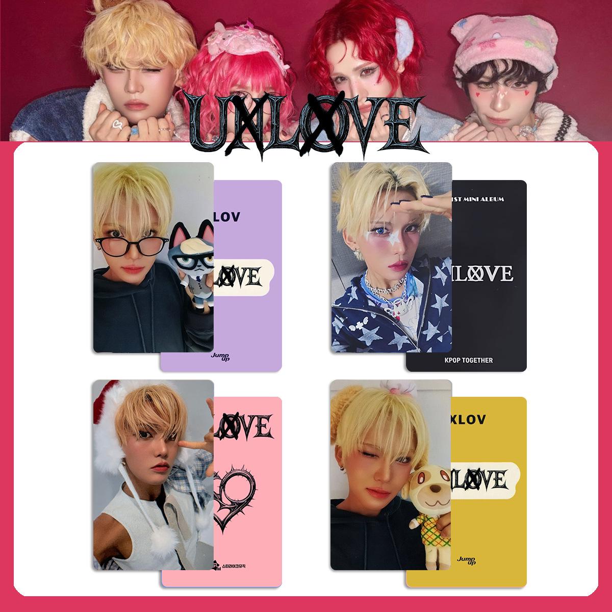 Фотокарточки из альбома XLOV UXLXVE и бонусные карточки в стиле Хару Jump Up UNLOVE Edition. black