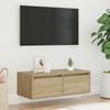 Vidaxl Szafka Pod Tv Z Oświetleniem Led, Dąb Sonoma, 75X35,5X25 Cm