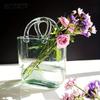 Elegante geometrische Handtaschenvase – schickes längliches Glasdekor für hydroponische und traditionelle Arrangements