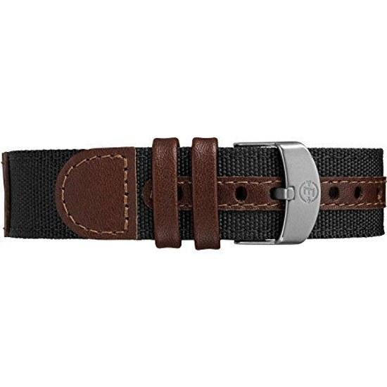 Timex TW4B08200 Expedition Acadia Mens Watch Black Brown White Leather Nylon Strap