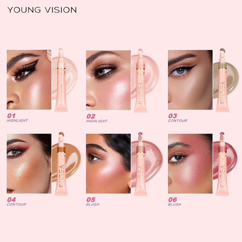 YOUNG VISION Liquid Air Cushion Blush Highlighter Pearlescent and Fine Blush Liquid Easy To Handle and Carry