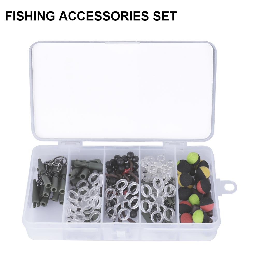 FTK 255-teiliges Angelzubehör-Set mit Sicherheitskarabiner, Sprengring, Wirbel, Laufblei für Karpfenfischen, Zubehör für Laufbleie