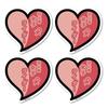 4 Pieces Heart Mini Beginner Mark Car Bike Car Sticker SignStore Product Made In Japan (Pink, Female Rider)