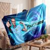 Erling Haaland Personalisierte Fleecedecke Mit Fußballlogo, Individueller Name Text Weich Warm Wohnzimmer Überwurfdecke