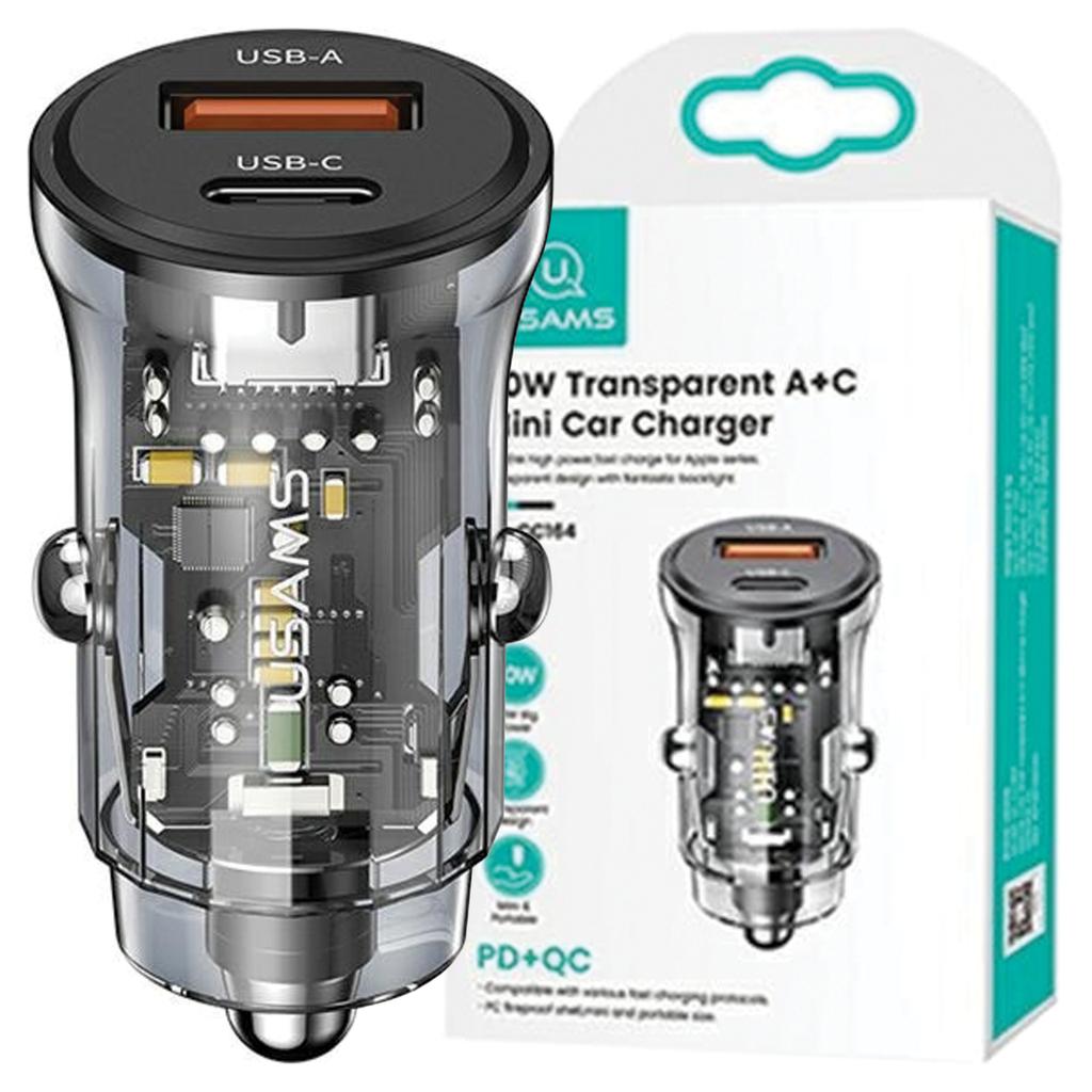 Usams Ład. Sam. 1Xusb+1Xusb-C C32 30Wfast Charge Czarny/Black Cc164Cc01 (Us-Cc164)