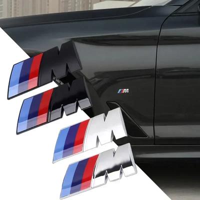 AAACA1 NEW Car Fender Side Emblem Rear Trunk Badge M Logo Sticker For M M3 M5 M6 X3 E46 E90 F30 G20 E36 E34 G30 Accessories
