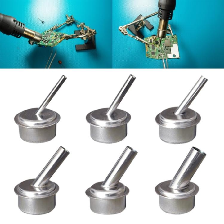 3/4/5/7/8/10mm Bent Curved Heat Nozzle Set for Quick 861 Rework Station - 6pcs