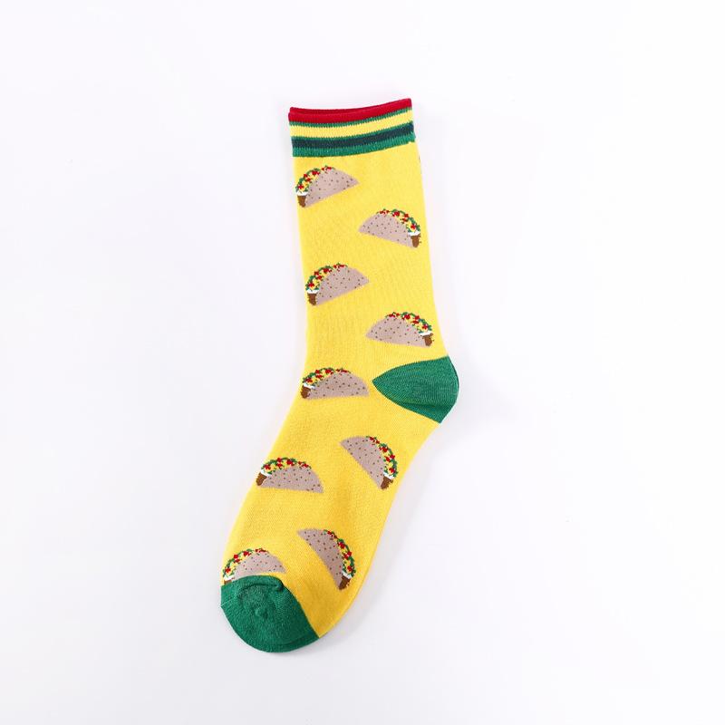 Novelty Mid Calf Socks, Funny Pineapple Pizza Pattern Cotton Crew Socks One Size