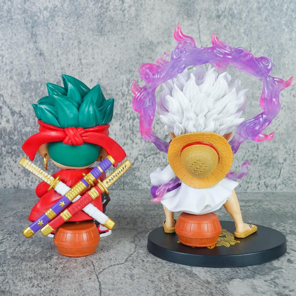 New One Piece Luffy Ace Zoro Sanji Yamato Figure Set Q Version Anime Peripheral Collectible Model Desktop Decoration