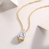 Collana Clavicola Placcata Oro 18K a Forma di Goccia con Moissanite Lusso Argento 925 Collane Sottili da Donna con Ciondolo in Pietra