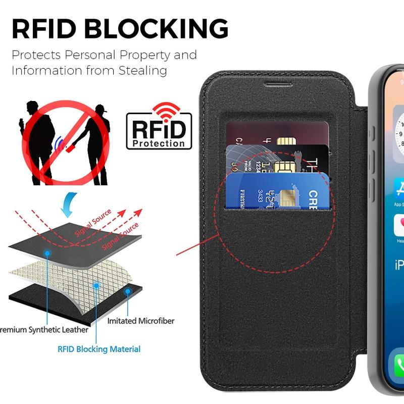 Fashion Wallet Magnetic Shockproof Protection for iPhone 17 Pro Max 16 15 Clear Back Cover Leather Flip 2 In 1 Case
