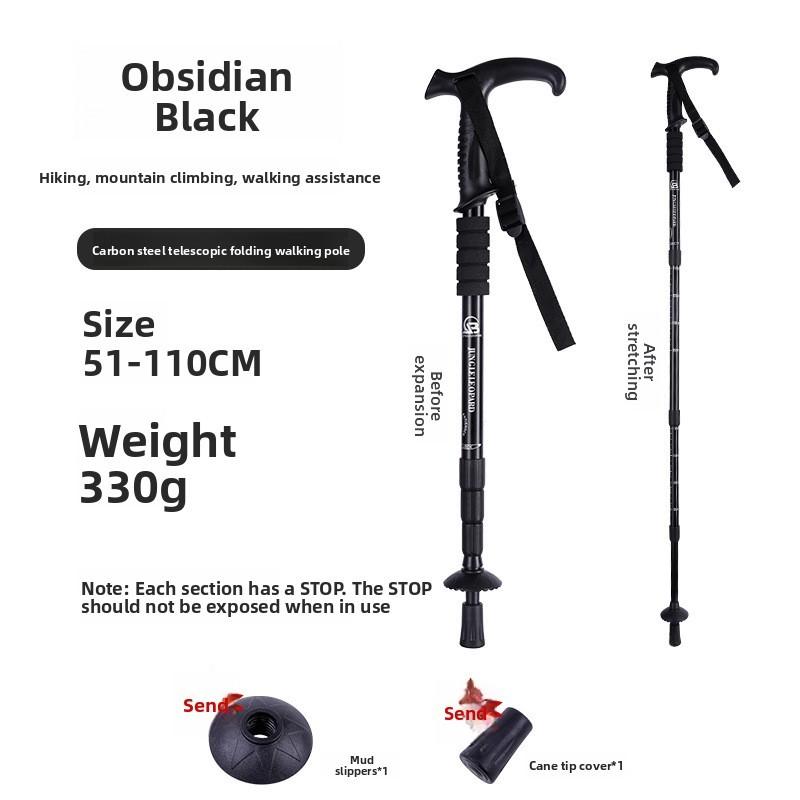 Mountaineering Poles Aluminum Alloy Trekking Staff With Adjustable Handle For Hiking And Outdoor Activities