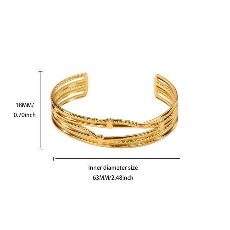Bracelet jewelry stainless steel hollow line geometric bracelet women wide edge fashion personality exaggerated jewelry