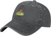 Cute Bear Honey Picnic Baseball Cap Washed Denim Adjustable Cotton Casual Hat Unisex
