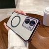 Case for Vivo Y56 5G,Y16,Y15s,Y15A,Y01 Clear Magnetic Casing Electroplated Lens Frame Phone Cover