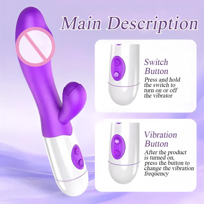 30 Speed Rechargeable G-Spot Vibrator Vaginal Massager Clitoris Stimulation Sex Toys Dual Motor Rabbit Vibrator for Women Female
