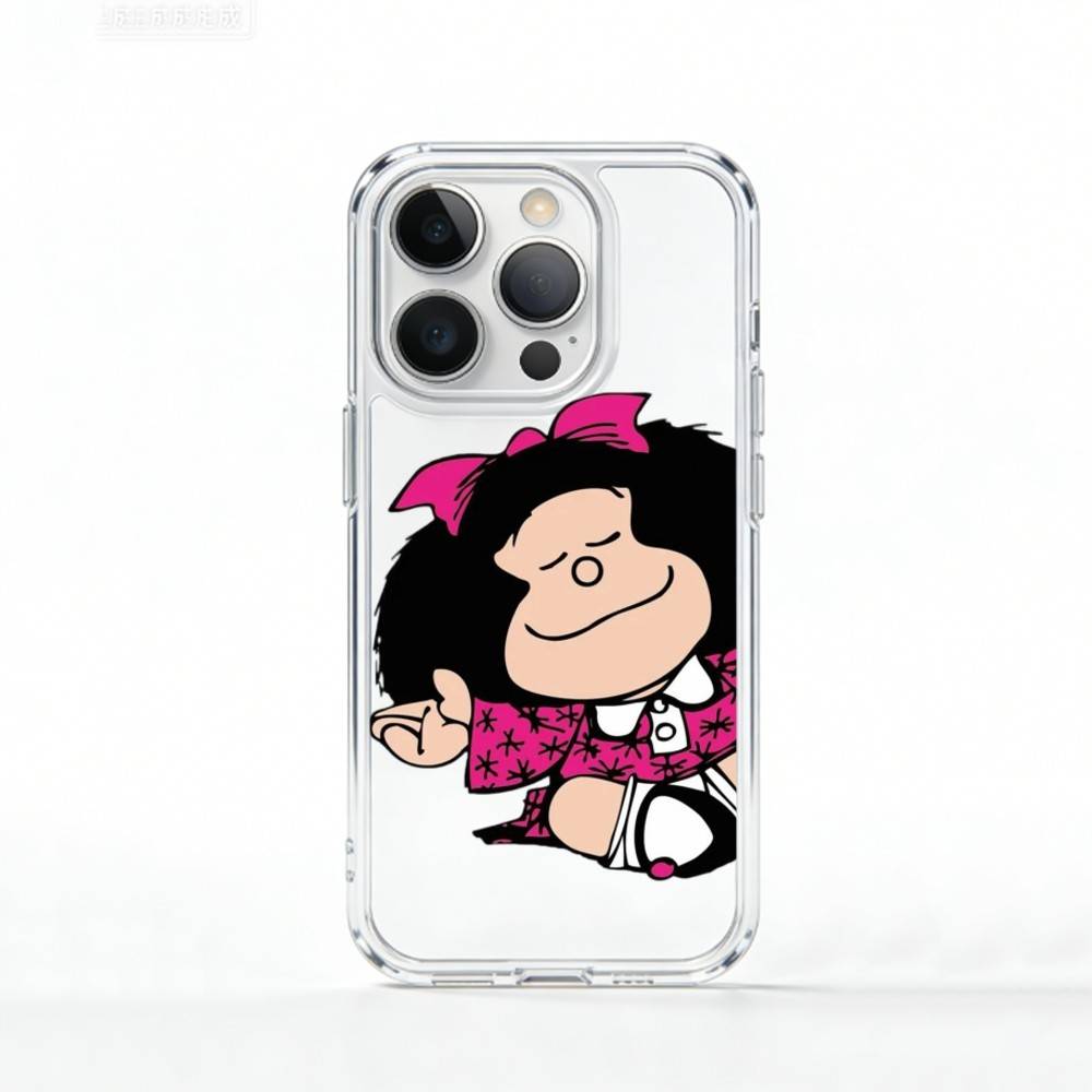 Cute M-Mafalda C-Cartoon   Phone Case For iPhone 17 16 15 14 13 12 11 Mini Pro Max Plus Transparent Cover