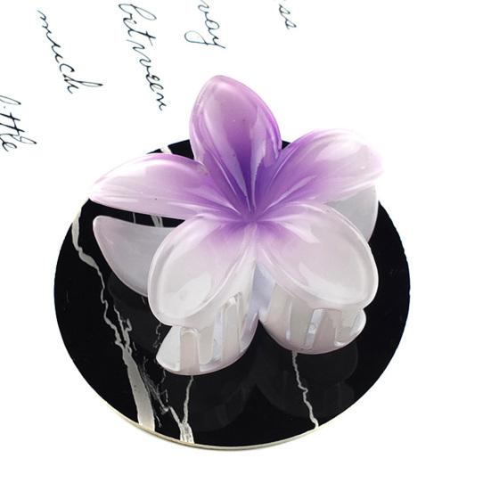 Women Small Hair Clip Flower Hair Grip Realistic Flower Shape Gradient Color Strong Claw Anti-slip Small Teeth Lightweight Children