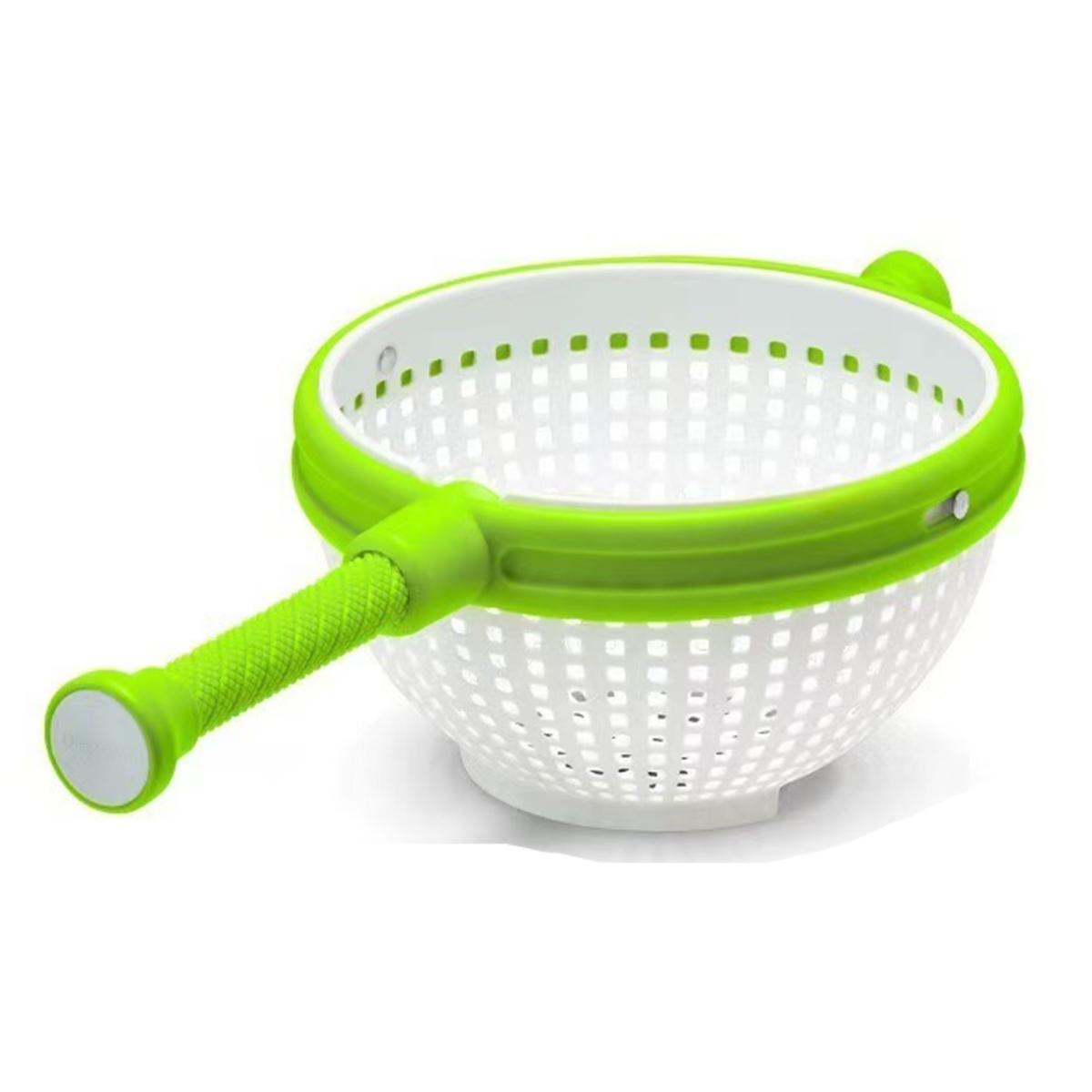 

Корзины для слива в кухонную раковину Ручной роторный дегидратор для овощных и фруктовых салатов Ящик для мытья фруктов зелёный