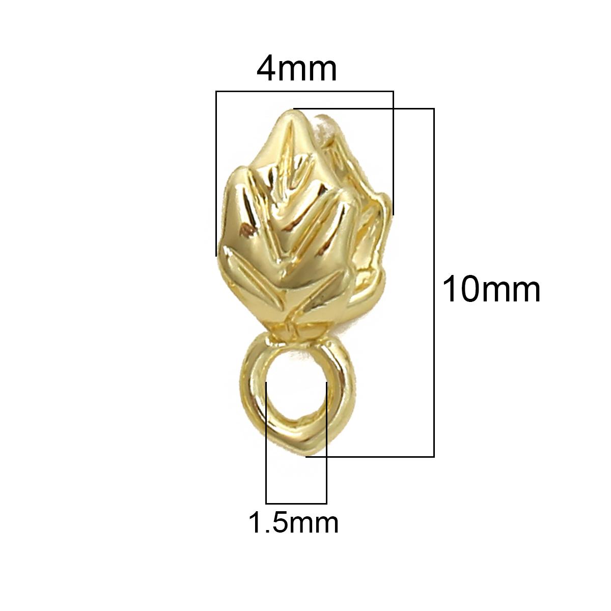 

4 шт. медная пряжка в форме листа дыни для изготовления ювелирных изделий своими руками, аксессуары для рукоделия 4x10mm золотой