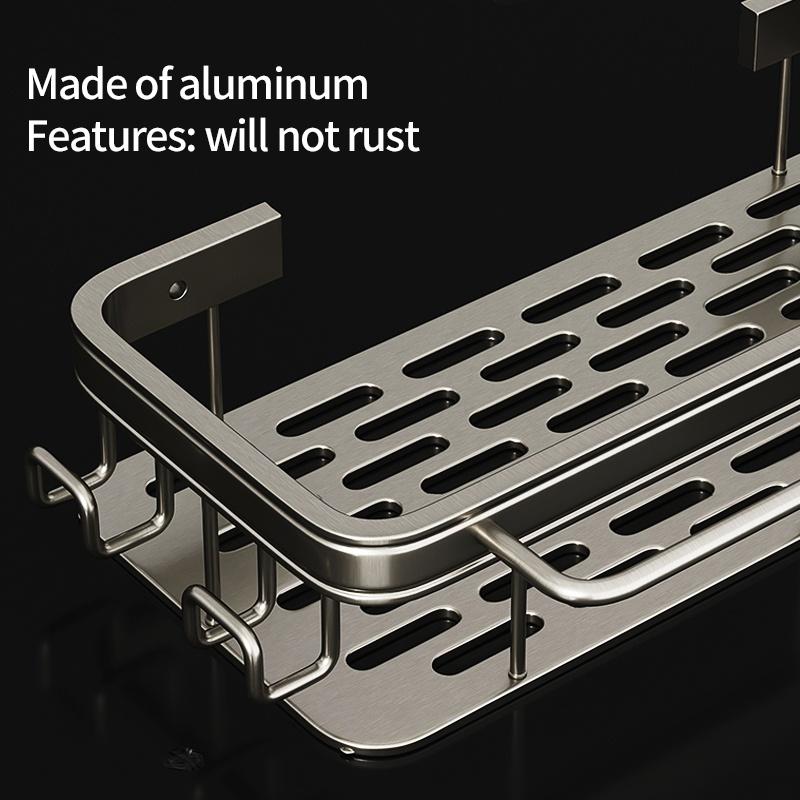 No Drill Adhesive Kitchen Organizer Kitchen Shelf Cleaning Storage Draining Rack Household Detergent Sponge Rack Accessories