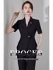 Women's 2023 Petite Summer Short Sleeve Black Suit Jacket - Professional Workwear Set