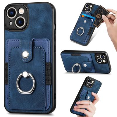 Wallet Card Slot Phone Case For iPhone 16E 16 15 14 13 12 11 Pro XR X XS Max 8 Plus Magnetic Ring Holder Leather Cover Casing