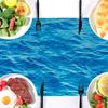 VitalCozy 6 Pcs Ocean Plastic Table Runner 14 x 108 Inch Disposable Blue Water Print Coastal Table Runner for Summer Beach Birthday Mermaid Theme
