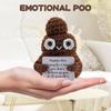 Handmade Funny Crochet Emotional Support Doll With Card Desktop Ornament Knitted Poo Dolls Christmas Positive Gifts Home Decor