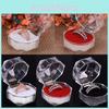 Durable Acrylic Small Octagonal Transparent Crystal Ring Box Jewelry Storage Box For Rings Earrings And Accessories