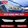 For BYD SONG PRO 2024 Car Headlight Transparent TPU Protective Cover Film Front Light Tint Change Color Sticker Accessories