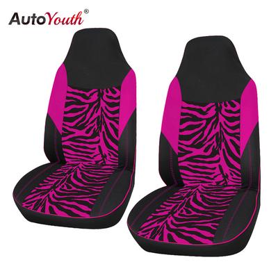 AUTOYOUTH Housse de siège de voiture en tissu velours rose zèbre universelle adaptée à la plupart des voitures SUV