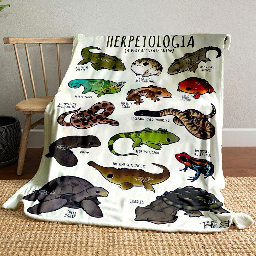 

Humorous Herpetology Themed Throw Blanket bedroom Blanket for Livingroom Couch lunch break Soft throw for Friend s festival Gift 80cm x 120cm
