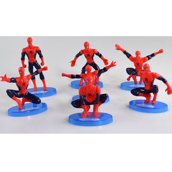 7Pcs/Set Super Heroes Spiderman Dolls Action Figure Statue Table Cake Decor