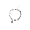 Vintage Silver Square Luck Bracelet for Women Minimalist Unique Design Fashion Jewelry