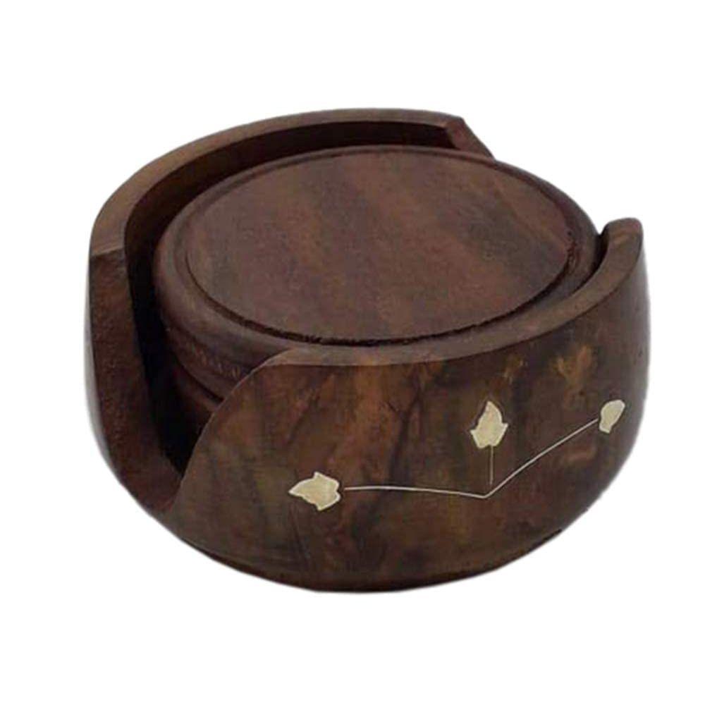 Dřevěné podložky pod nápoje Dřevěné stolní podložky Sada 6 kusů pro čajové šálky, kávové hrnky, plechovky od piva, barové sklenice a sklenice na vodu