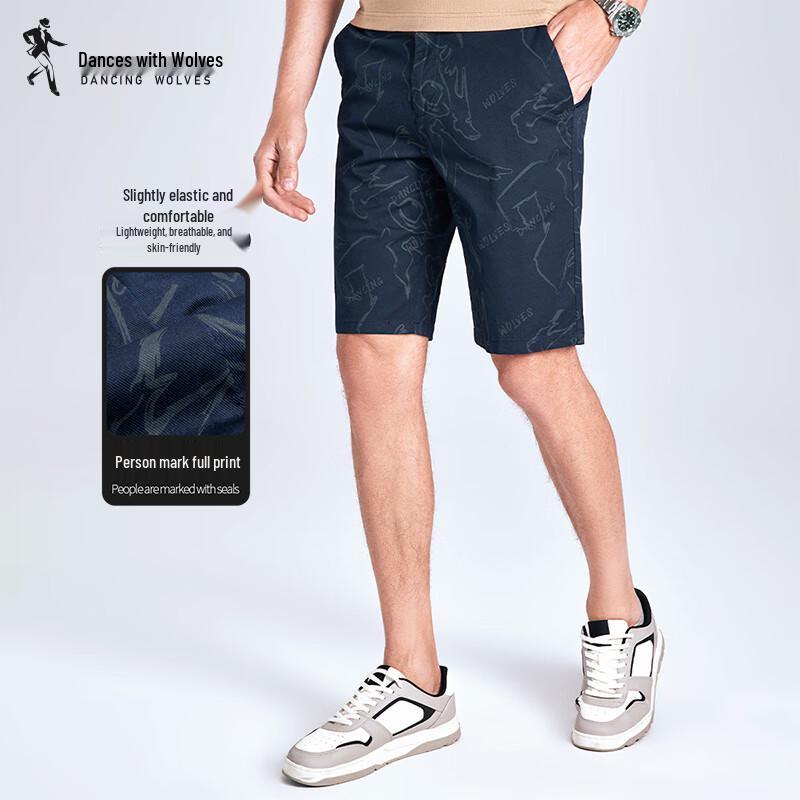 Dancing with Wolves Men s Cotton Blend Casual Shorts 36