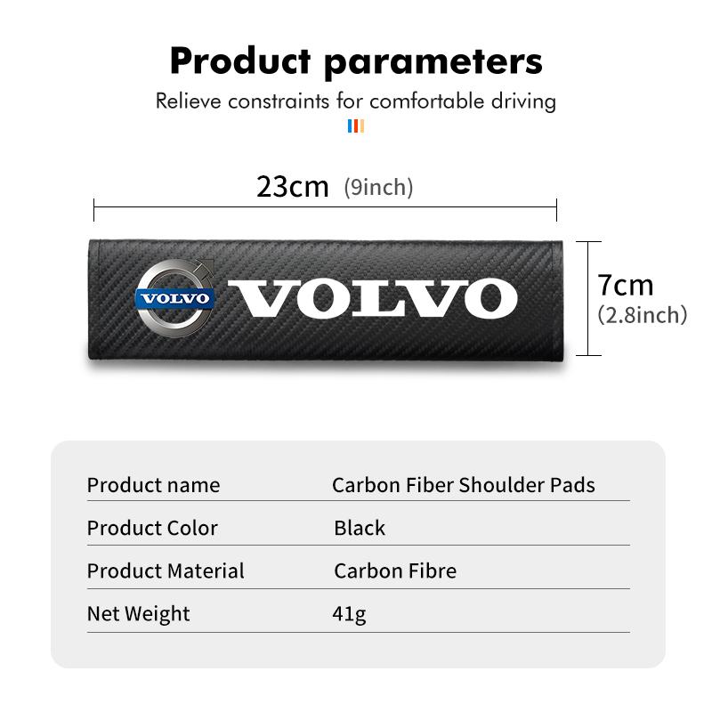 For Volvo Car Seat Belt Cover Shoulder Protective Cushion Pad Auto Accessorie V50 S60 XC60 S40 XC40 XC90 V70 XC70 C30 V40 V60