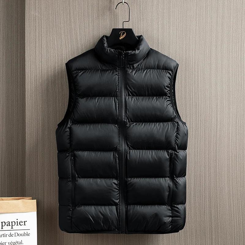 Moda Ceketler Kışlık Sıcak Yelek Şişme Ceketler Erkek Kolsuz Yelek Ceketler Slim Fit Erkek Pamuklu Kaz Tüyü Ceket Günlük Yelek