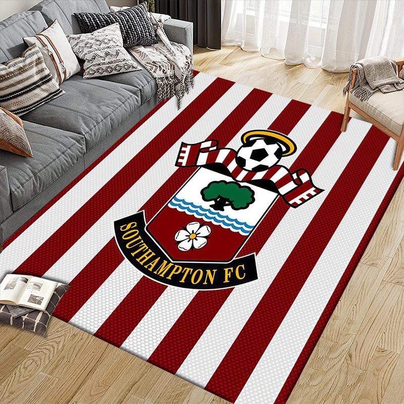 Southampton FC Flannel Pattern Square Carpet,Area Rug,Carpet Rug for Living Room Bedroom Sofa Playroom Decor,Non-slip Floor Mat