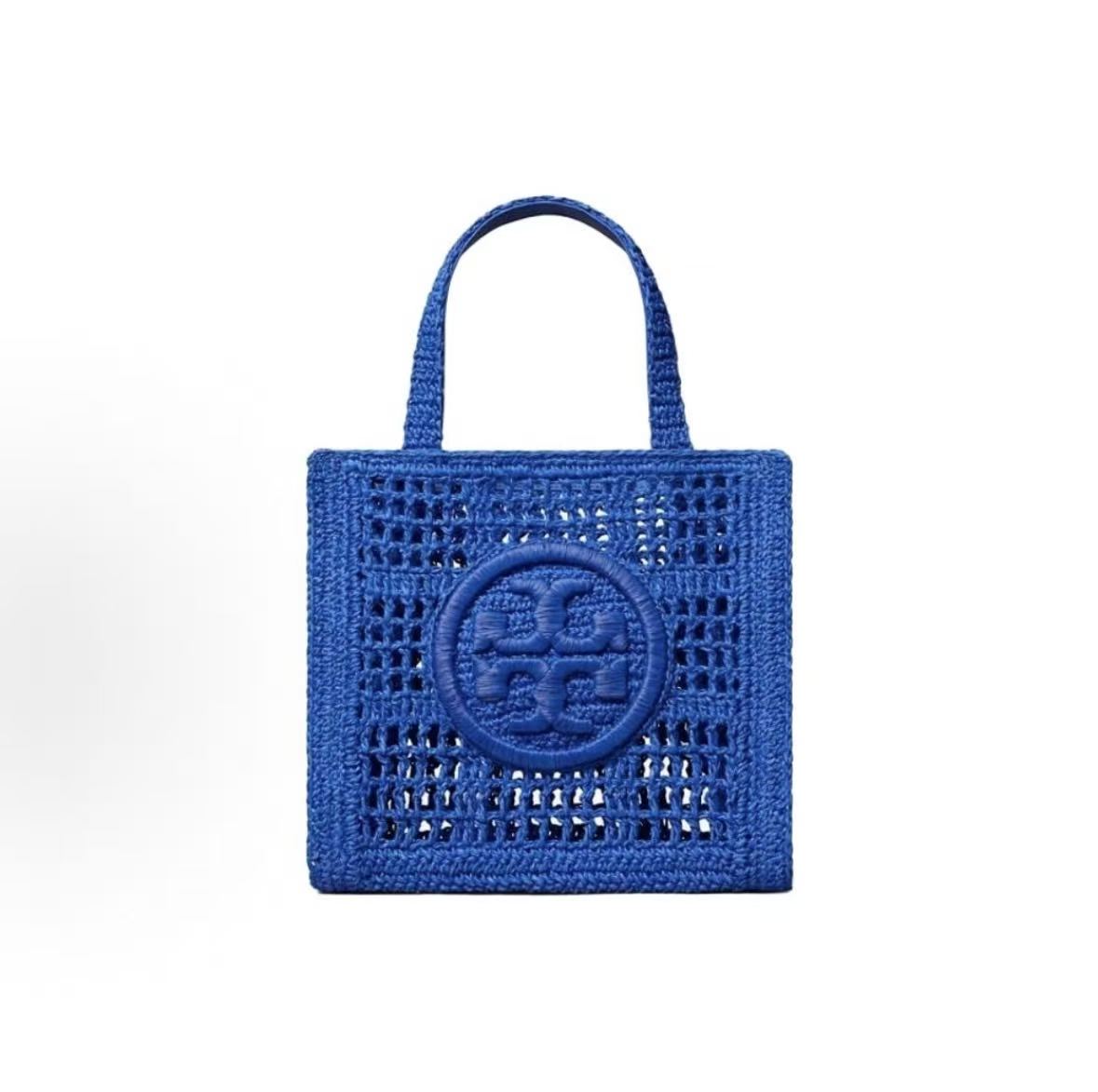 

Tory Burch Ella Handcrafted Crochet Raffia Tote Bag Women Tote Evening-Blue 160477-462 Basic Set (Bag+Dust Bag)