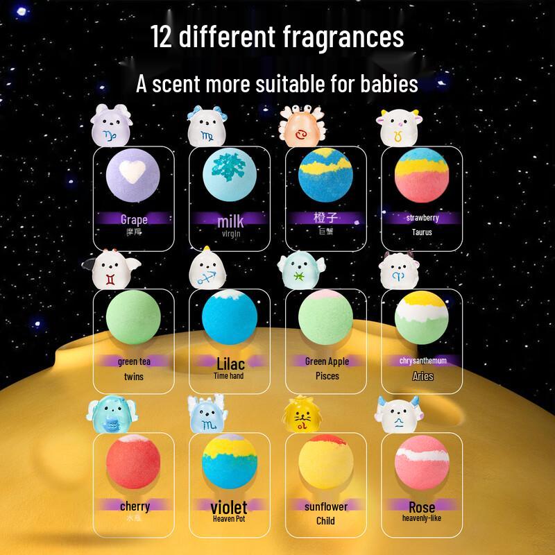 IYOKUJI CLUB Kinder Fruchtige Sternbild Badebomben Set