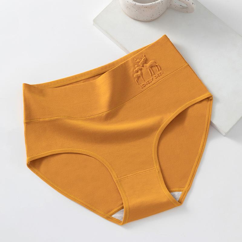 Plus Size Women's Spring and Autumn High Waisted Pure Cotton Cinched Triangle Underwear