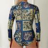 Swimsuit Women's Long-sleeved One-piece Sports Printed Diving Suit