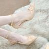 - High Heels Damen Herbst neu spitze Zehenpartie Tasche Kopf dünner Absatz leere Sandalen Nische sexy
