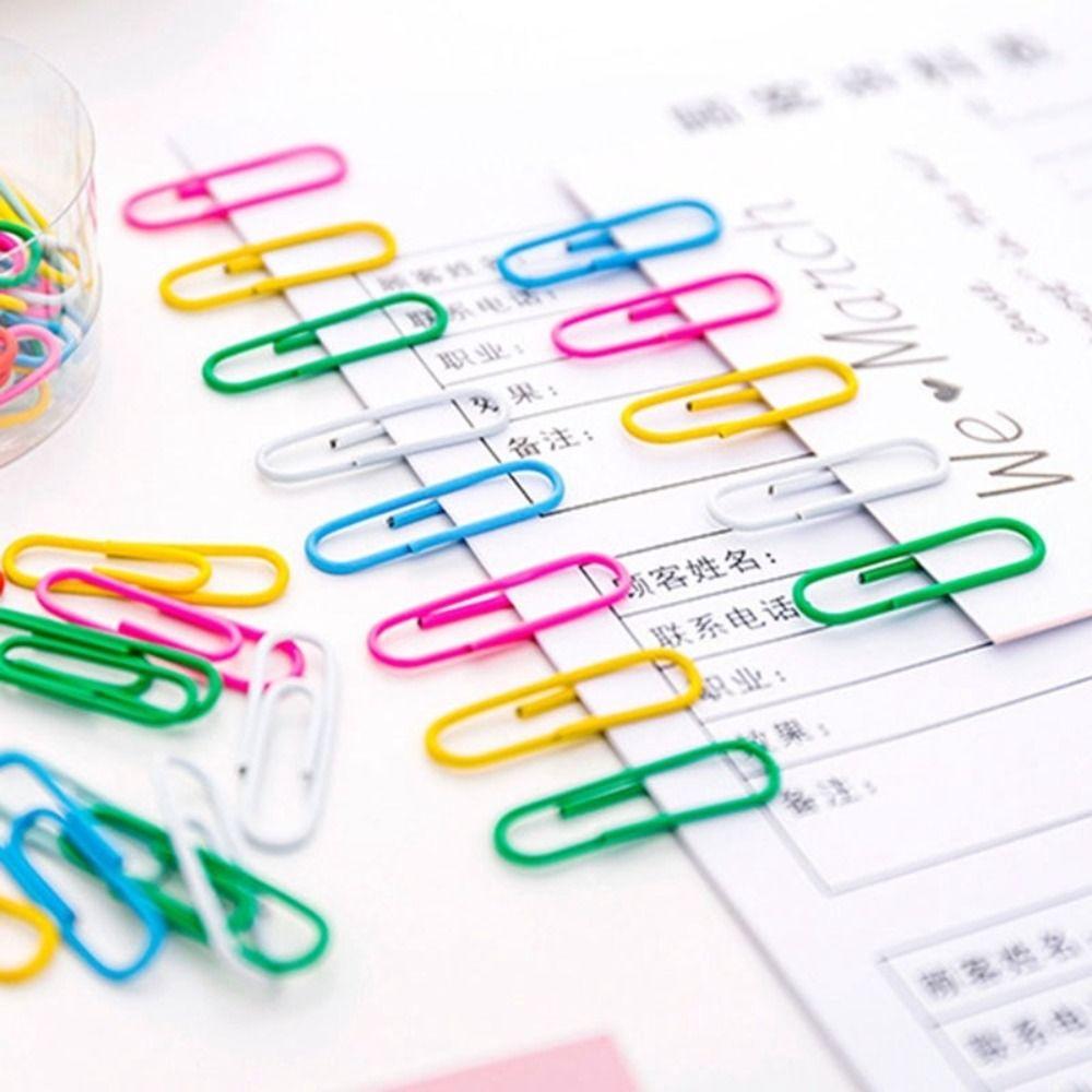 120Pcs/Box Multicolor Paper Clip Metal U-shaped Buckle New Tickets Photo Binder Clips