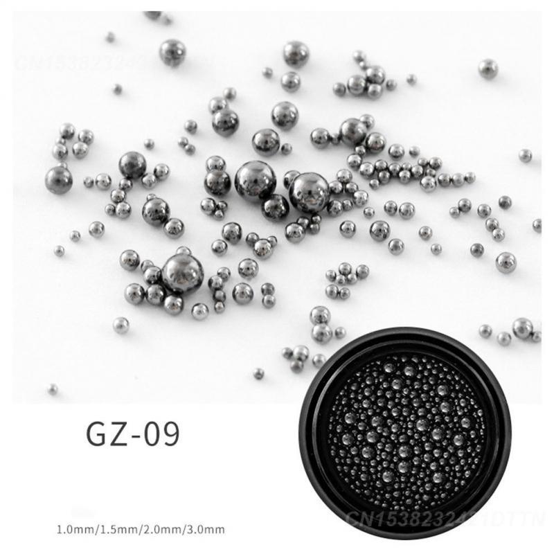 1PCS Nail Art Accessories Nail Art Stainless Steel Metal Bead Mini 3d Decorations Nail Metal Steel Ball Nail Bead Decoration